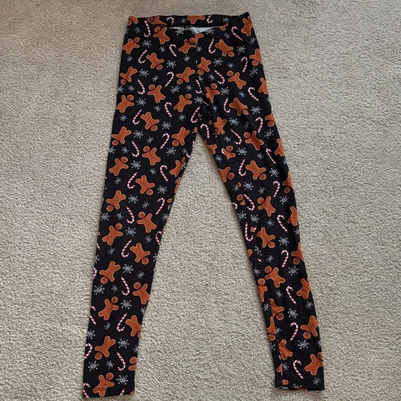 Joe Boxer Leggings with Gingerbread and Candy Cane Pattern size small - Picture 1 of 5